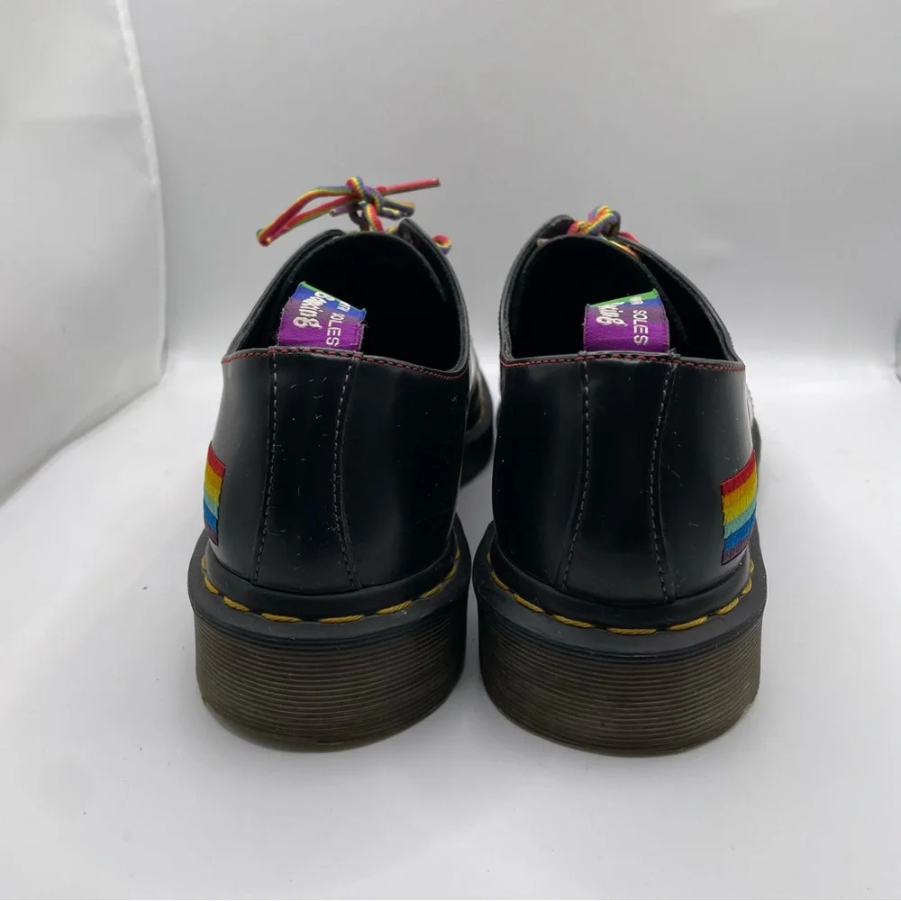 Dr. Martens For Pride Shoes Sz 9 Black Bouncing Soles Gay Pride LGBT Juneteenth